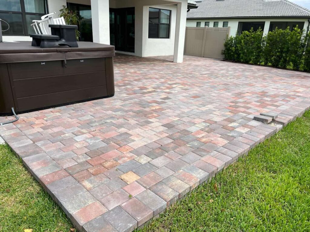 Unsealed paver patio. What is paver sealing - paver sealing companies near me